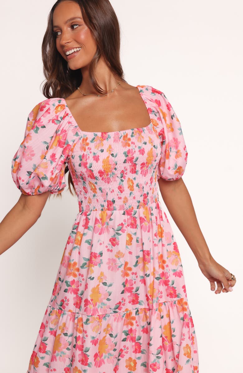 Petal & Pup Soliel Floral Print Off the Shoulder Maxi Dress, Alternate, color, Pink Floral