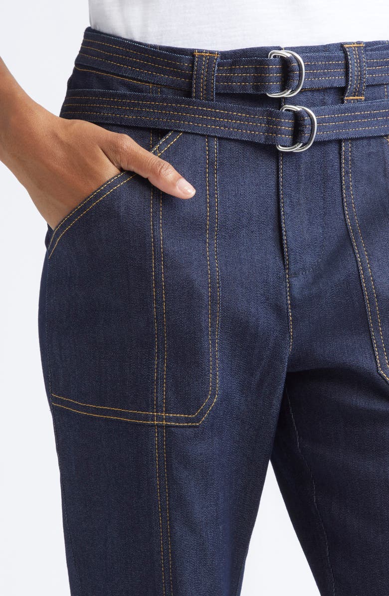 Cinq à Sept Kenji Topstitch Detail Bootcut Jeans, Alternate, color, Indigo