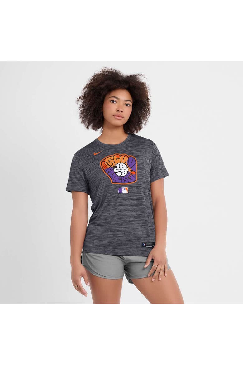 Women's Nike  Heather Black San Francisco Giants 2025 City Connect Authentic Collection Velocity Performance T-Shirt, Main, color, Heather Black