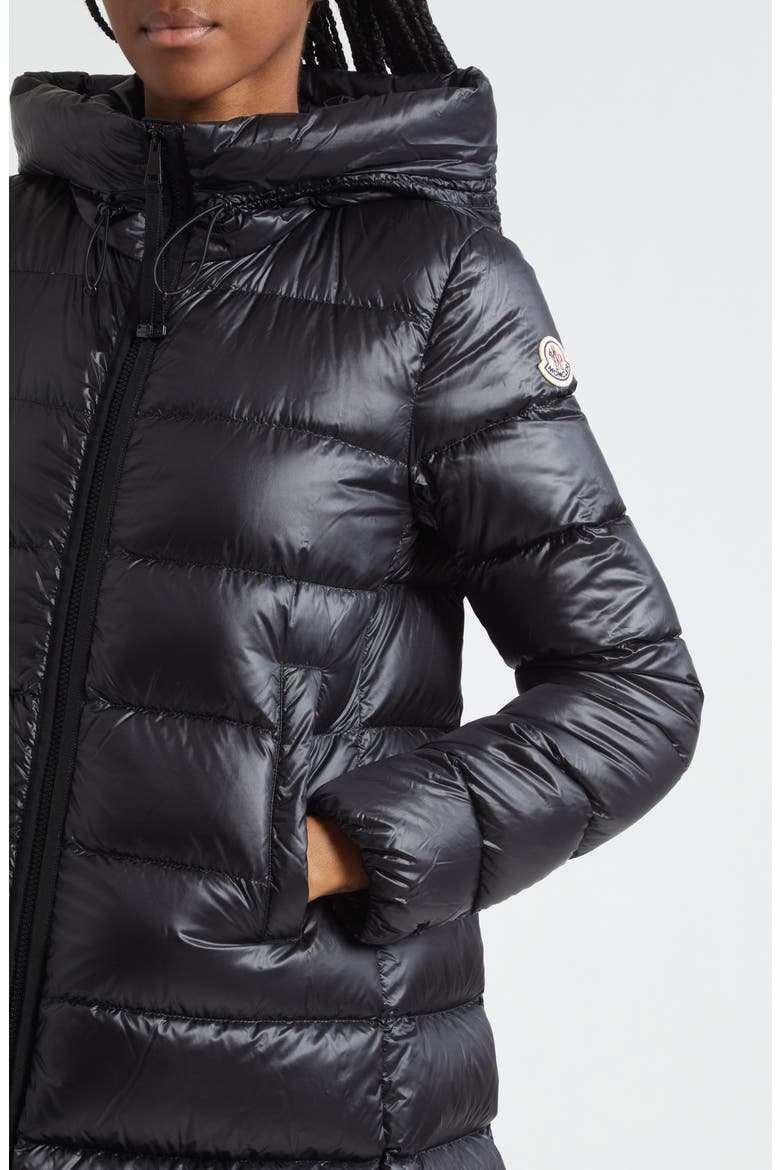 Suyenne Long Down Coat, Alternate, color, BLACK