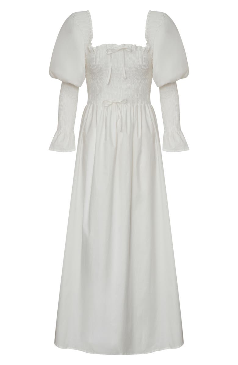 The Lulo Project The Honor Smocked Long Sleeve Maxi Dress, Alternate, color, Crudo