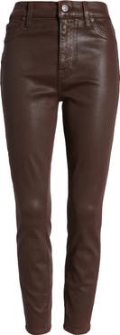 7 For All Mankind Coated High Waist Ankle Skinny Jeans