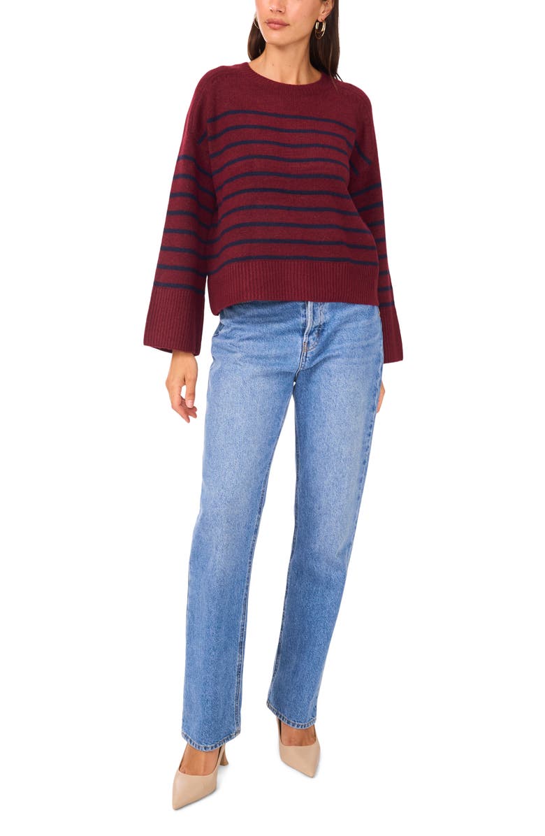 1.STATE Stripe Sweater, Alternate, color, Windsor Wine