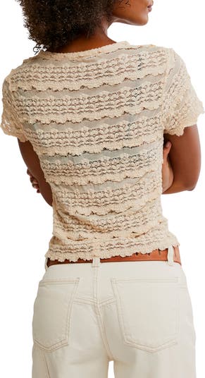 Angelina Mixed Lace Top