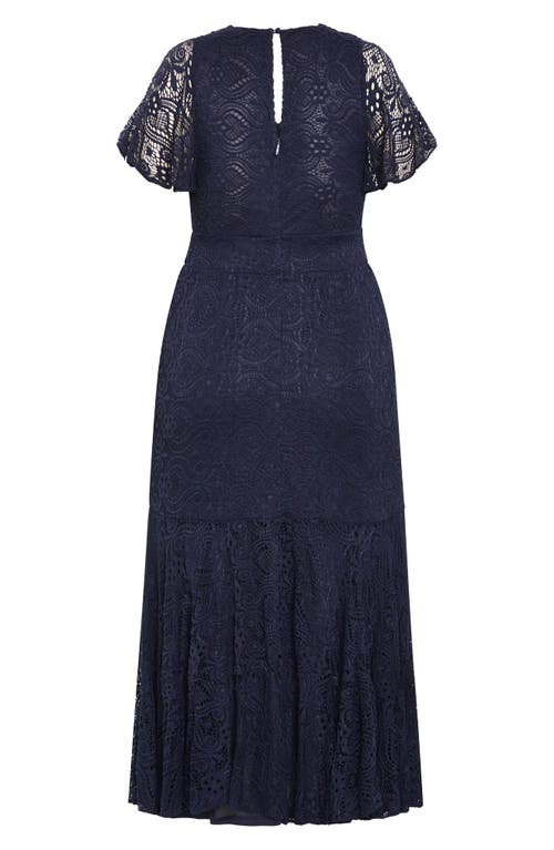 City Chic Margo Lace Maxi Dress In Blue
