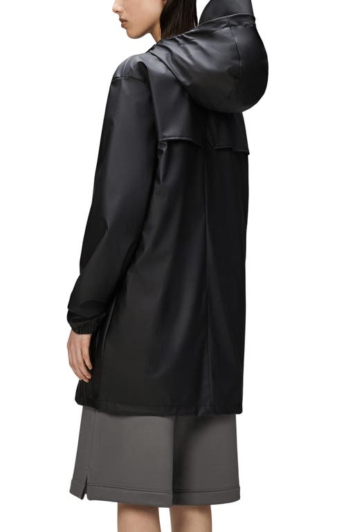 Rains Waterproof Cargo Long Rain Jacket In Black