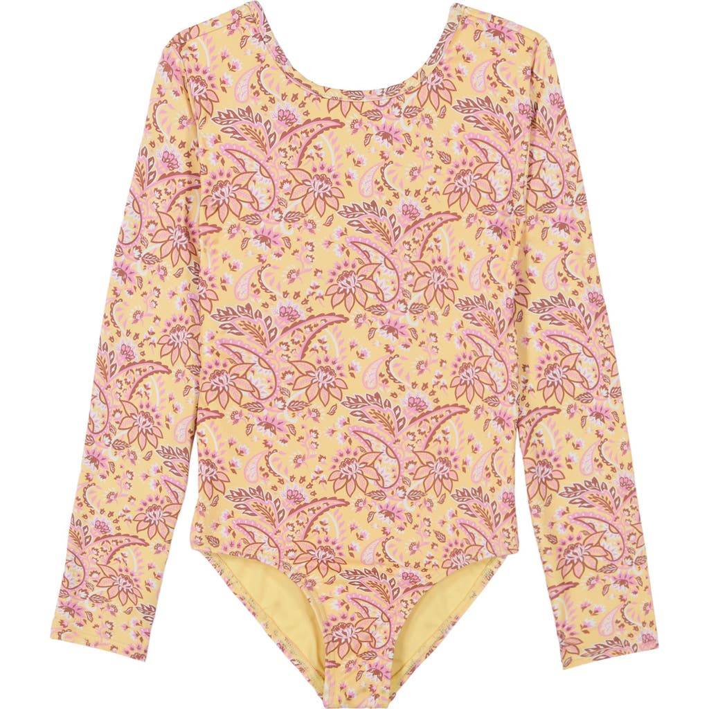 ROXY ROXY KIDS' TROPIDELIC LONG SLEEVE ONE-PIECE SWIMSUIT