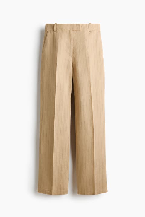 Tailored Linen-blend Trousers