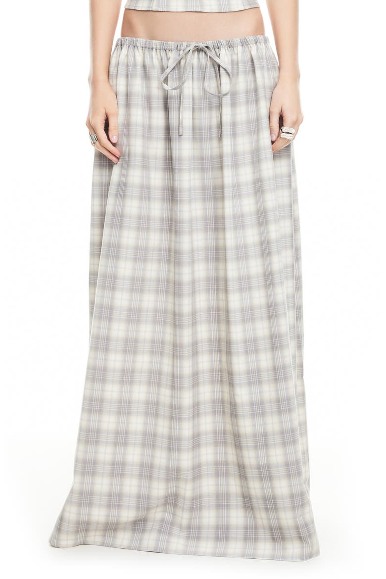 Sweet Escape Maxi Skirt, Main, color, SMOKE PLAID