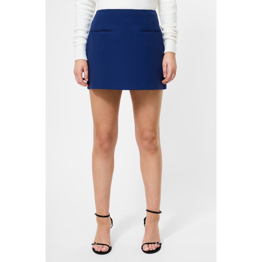 French Connection Azra Stretch Twill Miniskirt In Blue