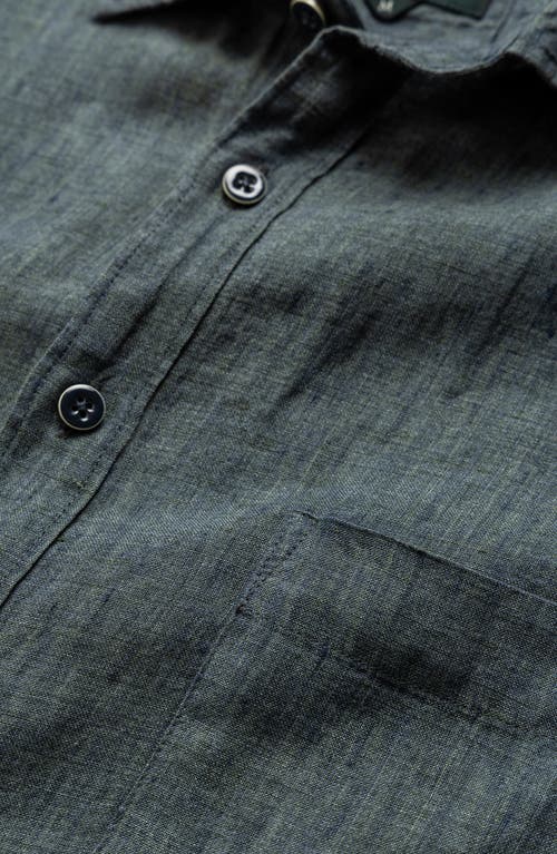 Rodd & Gunn Palm Beach Sports Fit Short Sleeve Linen Button-up Shirt In Ash