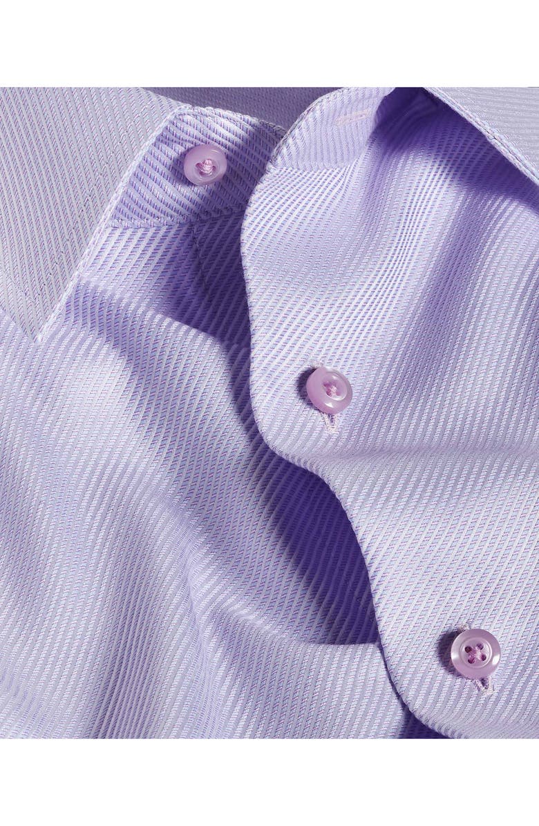 David Donahue Trim Fit Textured Twill Cotton Dress Shirt, Alternate, color, Berry