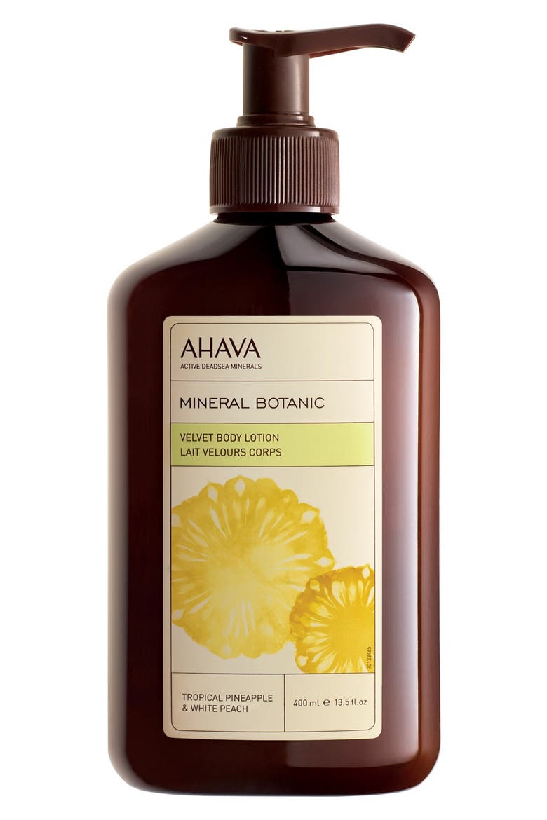 'Tropical Pineapple & White Peach' Mineral Botanic Velvet Body Lotion, Main, color, NO COLOR