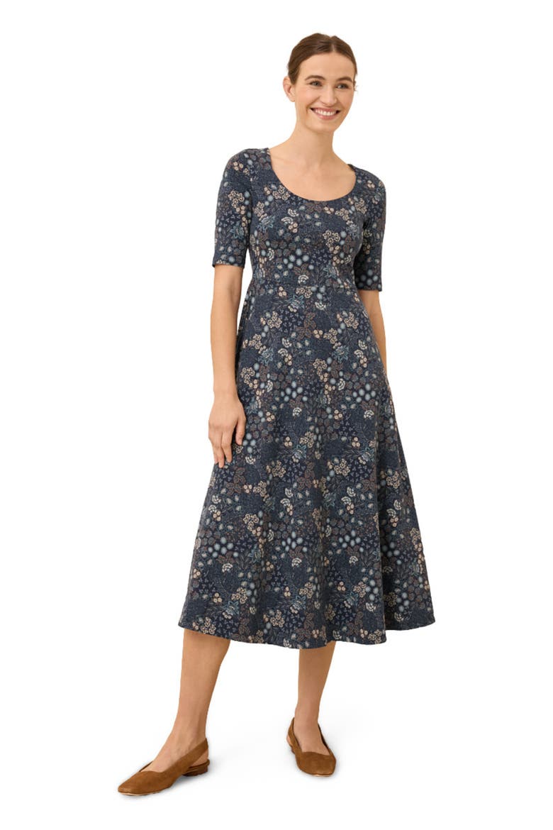 Fit & Flare Signature Scoop Dress Made With Organic Cotton, Main, color, Mountain Meadow Midnight Blue