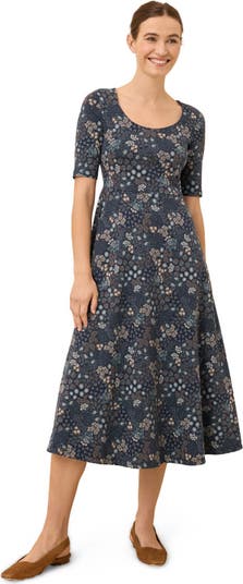 Pact Women's Organic Cotton Fit & Flare Scoop Midi Dress - Black Pact Women's Organic Cotton Fit & Flare Scoop Midi Dress - Black