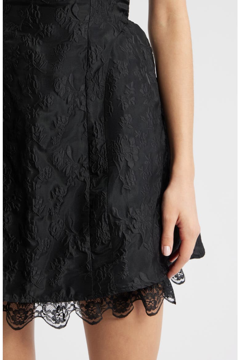 Screenplay Floral Jacquard Cocktail Dress, Alternate, color, BLACK