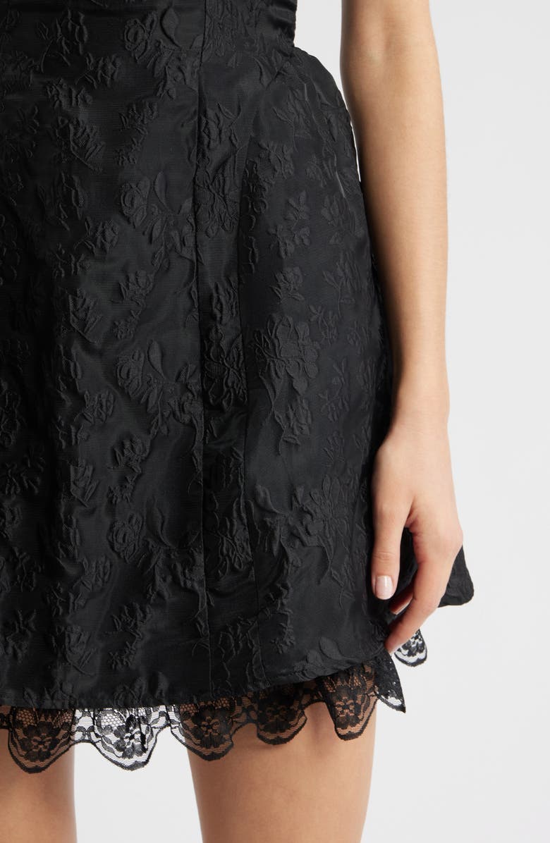 Sister Jane Screenplay Floral Jacquard Cocktail Dress, Alternate, color, Black