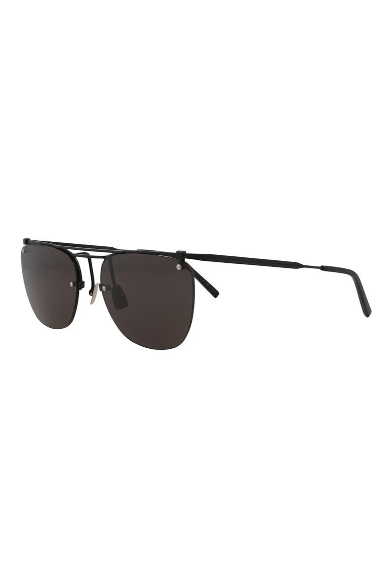 58mm Novelty Square Sunglasses, Alternate, color, BLACK BLACK BLACK
