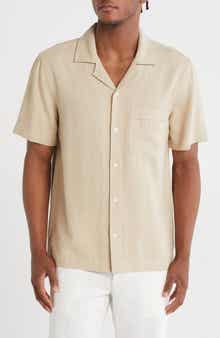 TRUTH Linen Blend Button-Up Camp Shirt