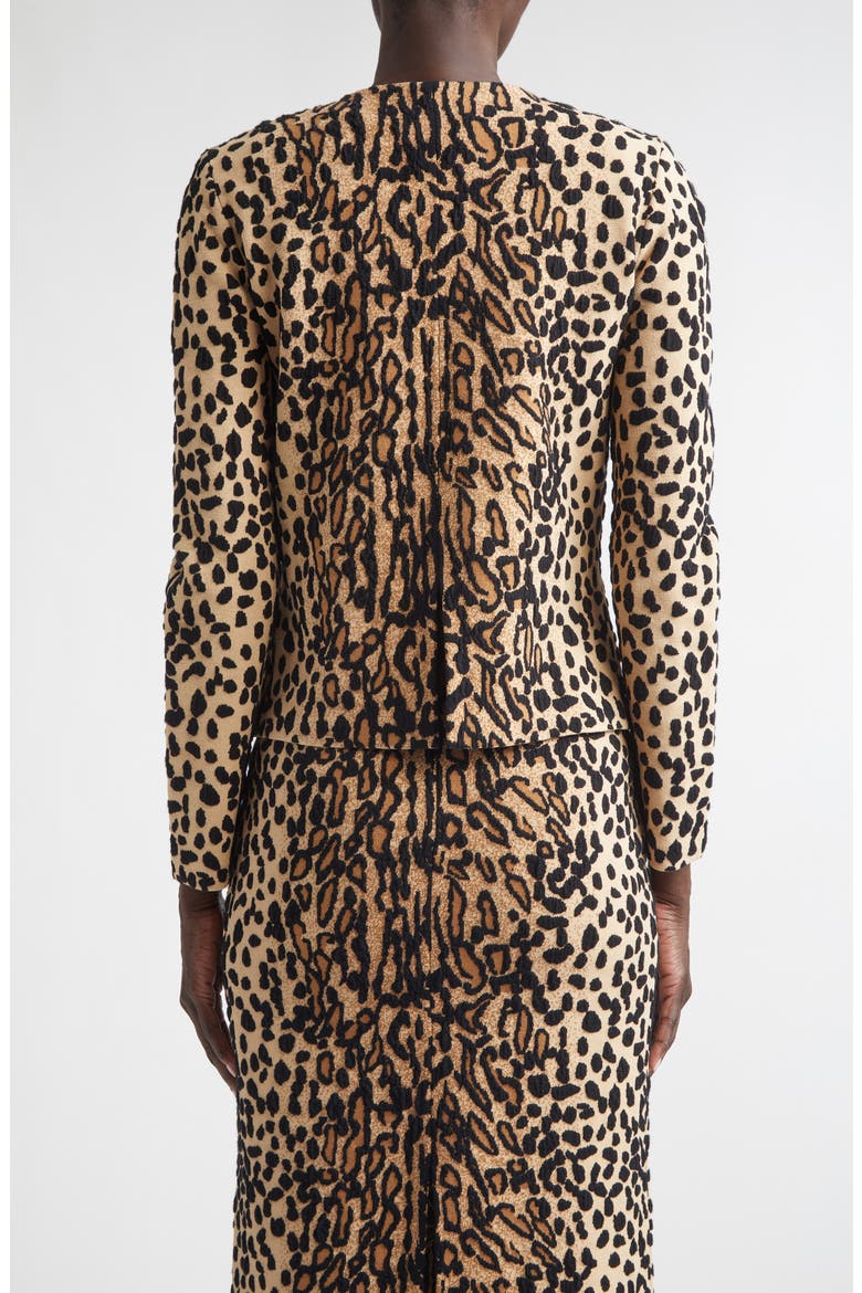 Leopard Jacquard Knit Jacket, Alternate, color, CAMEL LEOPARD MULTI