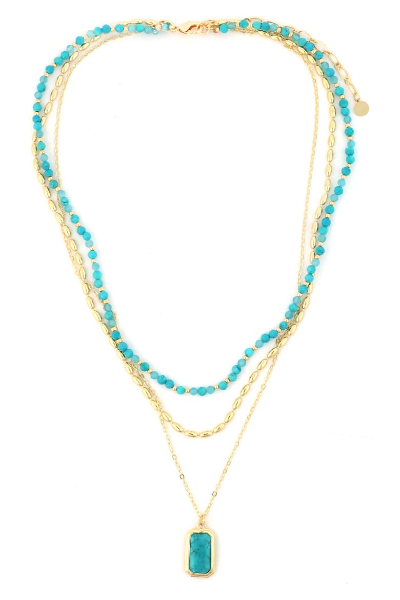 Layered Pendant Necklace, Main, color, TURQUOISE
