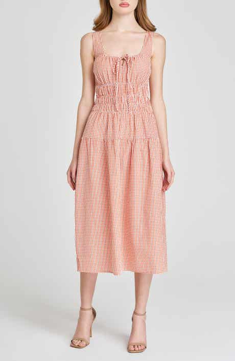 WAYF x Styled by COCO! Nina Smock Waist Seersucker Midi Dress