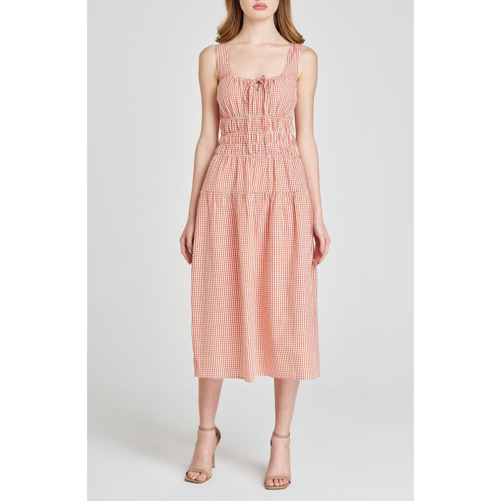 Shop Wayf X Styled By Coco! Nina Smock Waist Seersucker Midi Dress