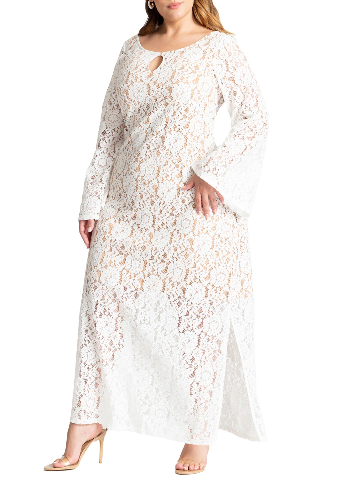 Lace Keyhole Maxi Dress