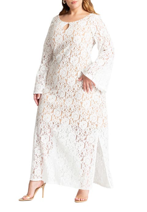 Lace Keyhole Maxi Dress (Plus)