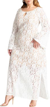 ELOQUII Lace Keyhole Maxi Dress