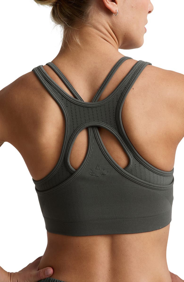 Beyond Yoga Seamless Moves Layered Sports Bra, Alternate, color, Slate Green