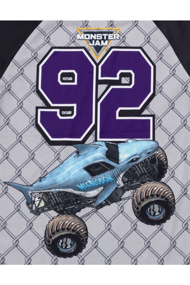 Athletic 2-Piece Baseball Jersey and Shorts Set, Alternate, color, Grey Monster Jam