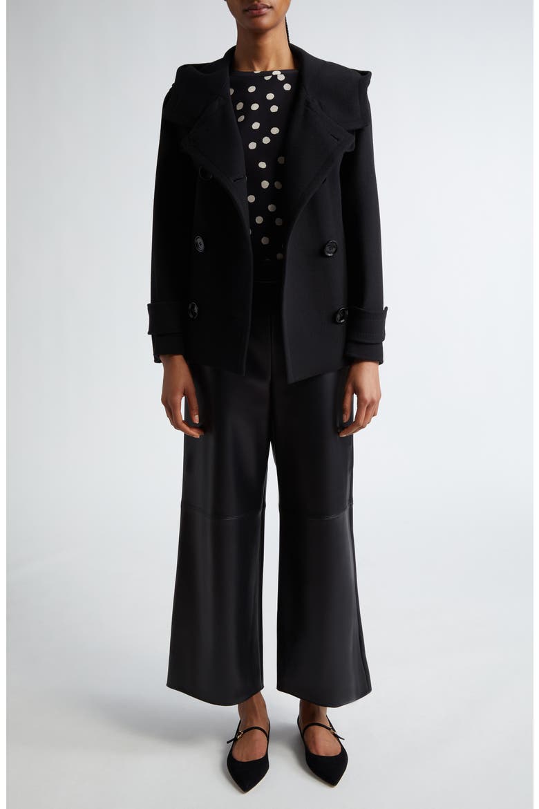 Lucina Faux Leather Wide Leg Crop Pants, Alternate, color, BLACK