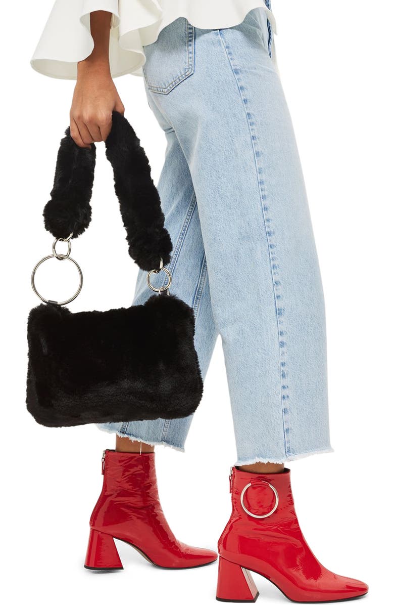 Topshop Teddy Faux Fur Shoulder Bag, Alternate, color,
