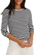 NZT by NIC+ZOE Cape Stripe Rib Cotton Blend Boat Neck T-Shirt