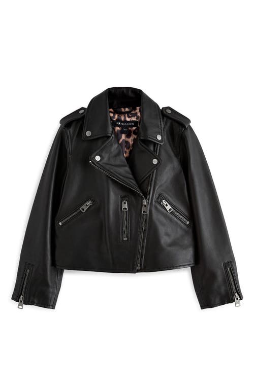 smALLSAINTS by ALLSAINTS Kids' Leather Moto Jacket in Black  product