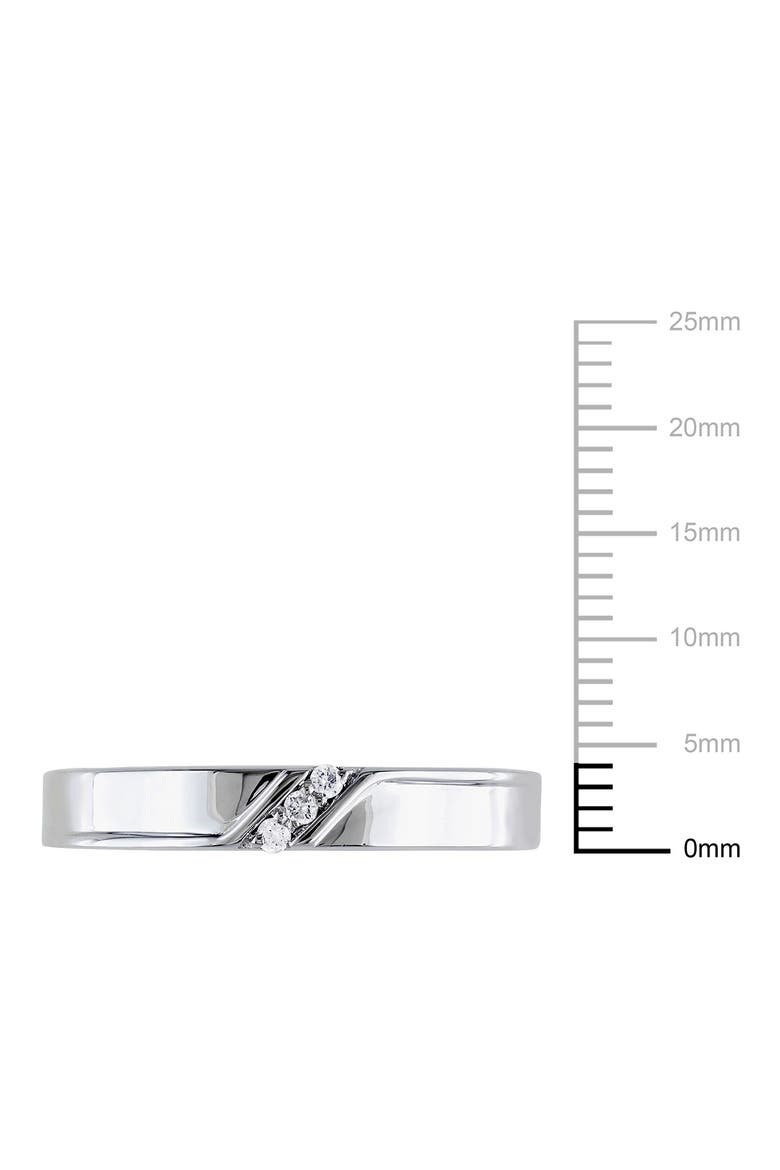 Men's Sterling Silver Diamond 3-Stone Ring - 0.05 ctw., Alternate, color, WHITE