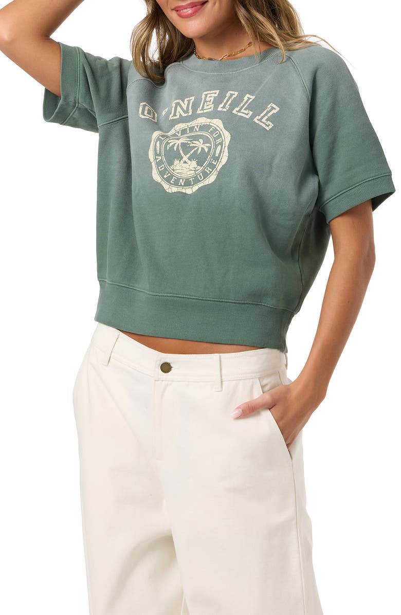 O'Neill Athletic Seal Short Sleeve Fleece Graphic Sweatshirt, Alternate, color, Dark Forest