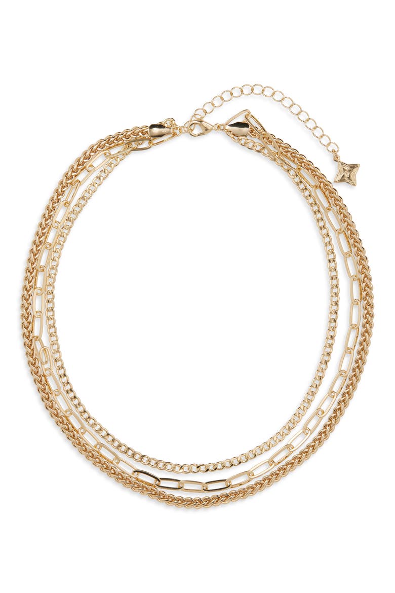 Layered Chain Necklace, Main, color, GOLD
