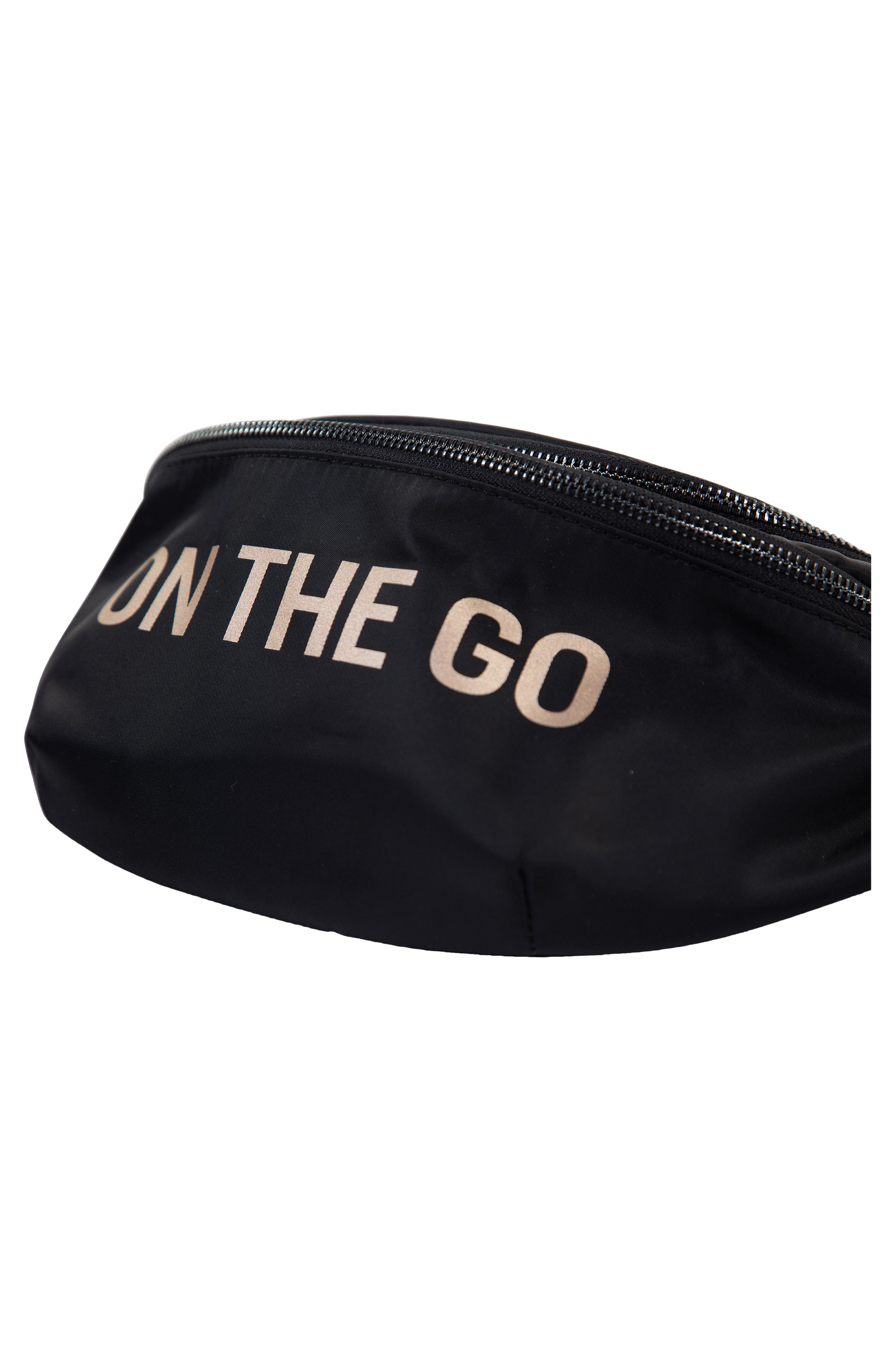 CHILDHOME On The Go Water Repellent Belt Bag, Alternate, color, Black/Gold