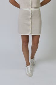Central Park West Celeste Tweed Yarn Skirt