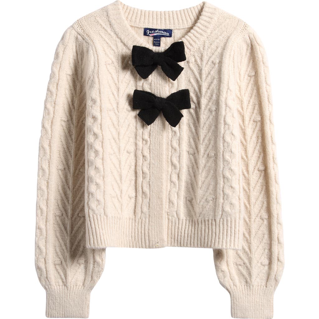 Freshman Kids' Bow Cardigan In Multi
