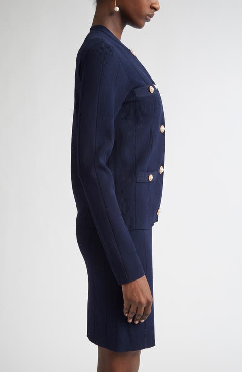 St John St. John Collection Moving Ribs Pointelle Knit Jacket