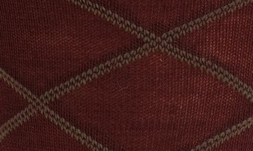 Nordstrom Diamond Pattern Wool Blend Dress Socks In Burgundy