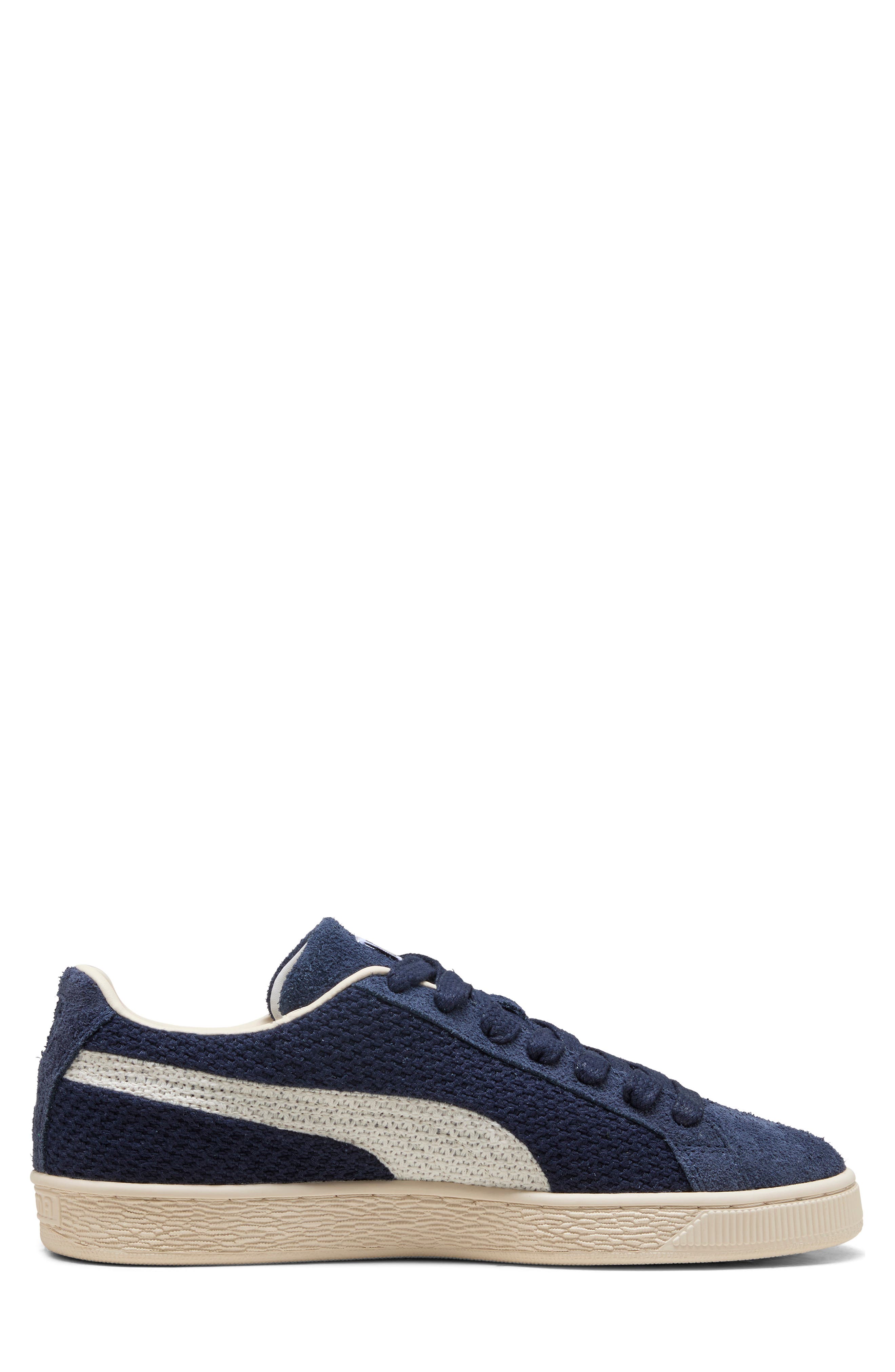 PUMA Suede Crochet Sneaker, Alternate, color, Puma Navy/ Puma White