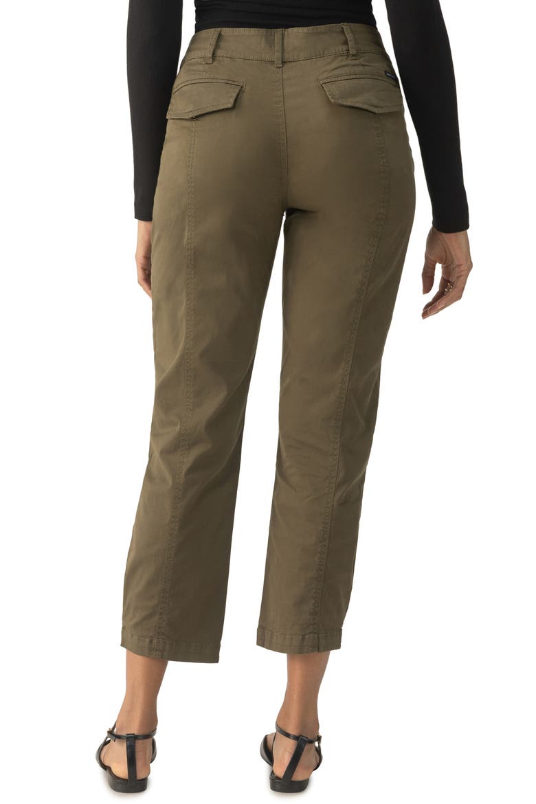 Sahara Tapered Stretch Cotton Utility Pants, Alternate, color, BURNT OLIVE