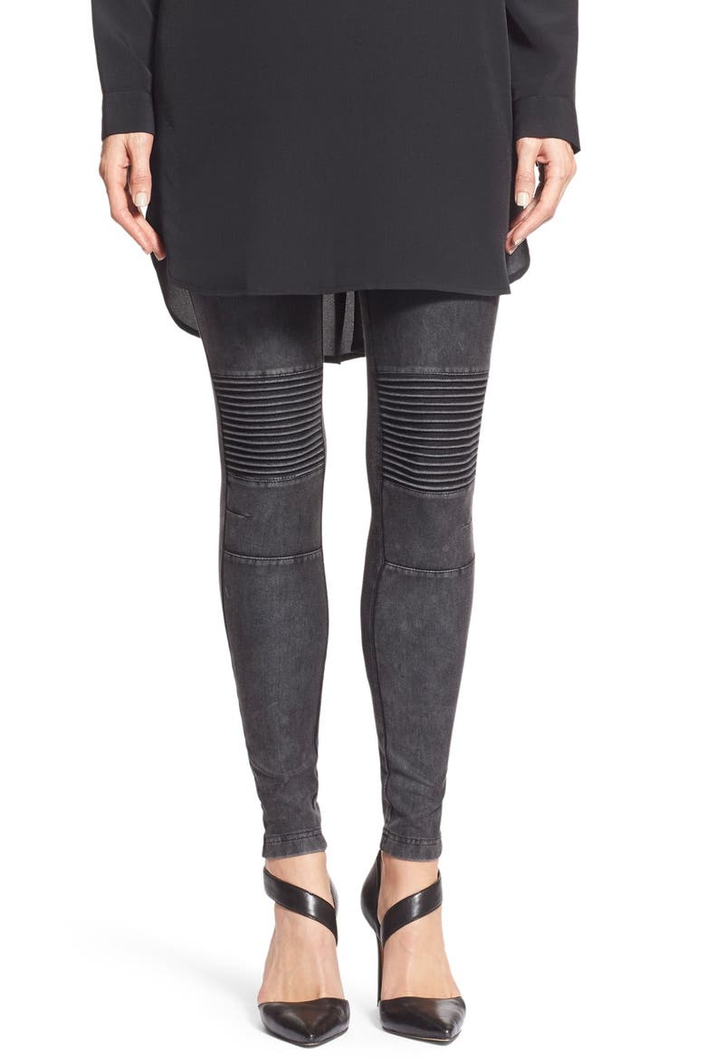 Acide Wash Moto Leggings, Main, color, BLACK WASHED
