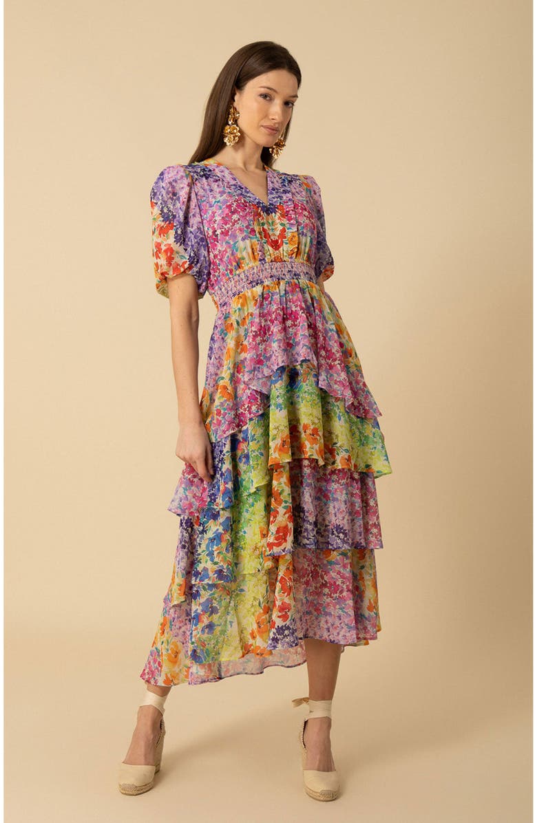 Hale Bob Lainey Tiered Chiffon Dress, Alternate, color,