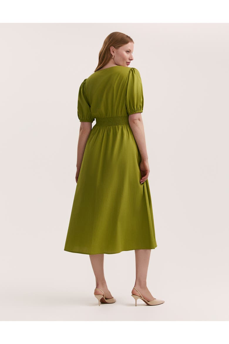 Addison Cotton Midi Tea Dress, Alternate, color, Light Green