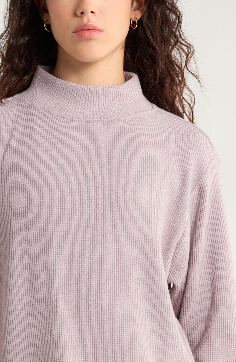 Zella Cozy Waffle Knit Tunic, Alternate, color, Purple Dove
